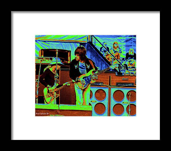 Jeff Beck Framed Print featuring the photograph Jbeckoak76 Vra#2 by Benjamin Upham III