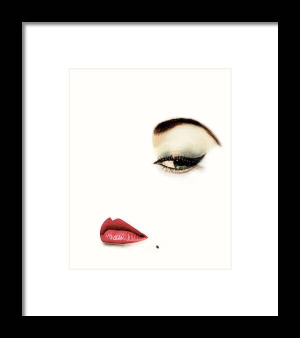 Beauty Framed Print featuring the photograph Jean Patchett's Eye and Lips by Erwin Blumenfeld