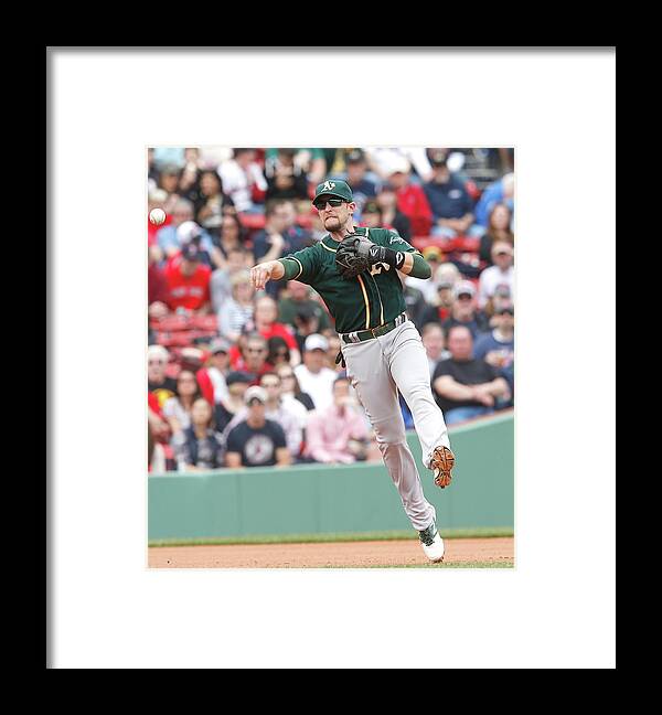 American League Baseball Framed Print featuring the photograph Jed Lowrie by Jim Rogash