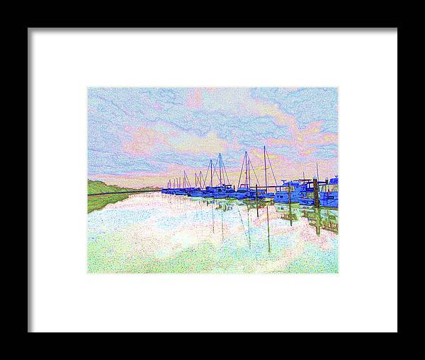 Spring Framed Print featuring the digital art Jekyll Island Pier by Rod Whyte