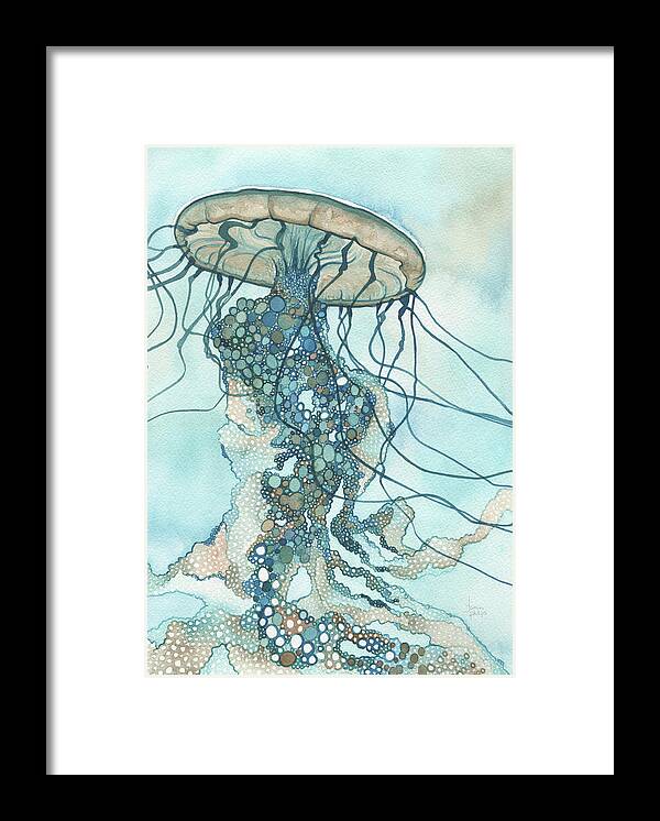 Jellyfish Framed Print featuring the painting Jellyfish I by Tamara Phillips