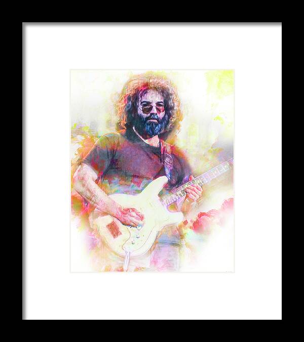 Jerry Garcia Framed Print featuring the mixed media Jerry Garcia The Grateful Dead by Mal Bray