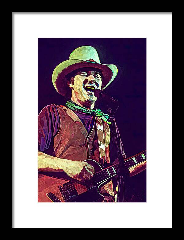 © 2020 Lou Novick All Rights Reserved Framed Print featuring the photograph Jerry Jeff Walker by Lou Novick
