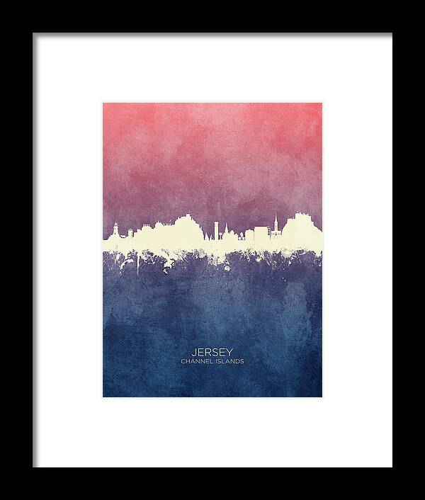 Jersey Framed Print featuring the digital art Jersey Channel Islands Skyline #89 by Michael Tompsett