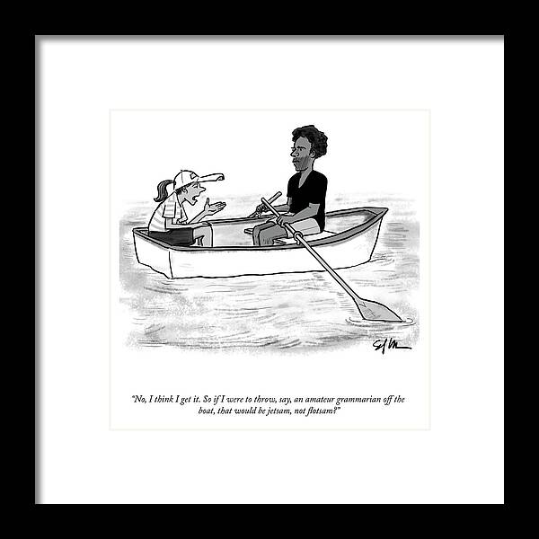 “no Framed Print featuring the drawing Jetsam Not Flotsam by Sofia Warren