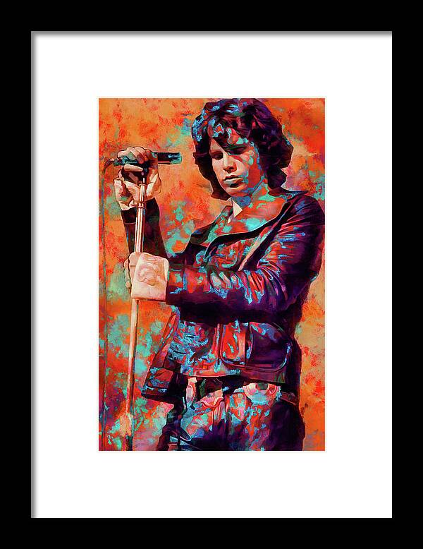 Jim Morrison Framed Print featuring the mixed media Jim Morrison Tribute Art Soul Kitchen by The Rocker Chic