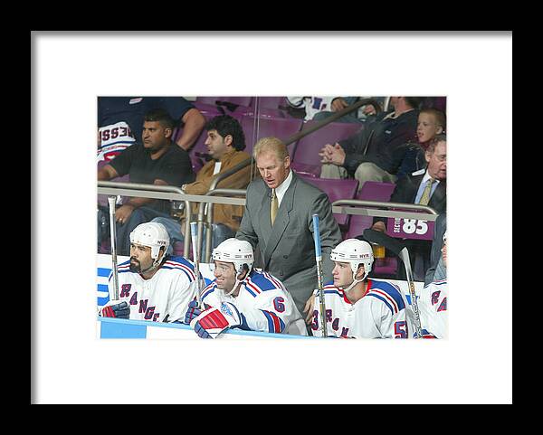 National Hockey League Framed Print featuring the photograph Jim Schoenfeld by B Bennett