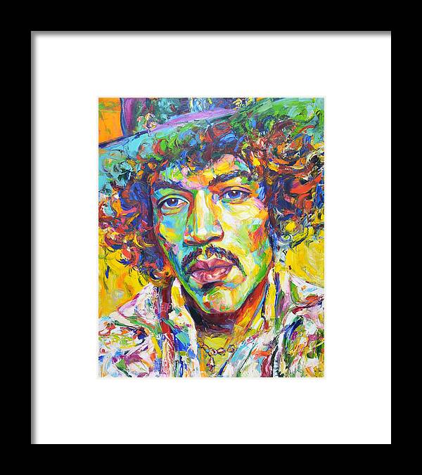 Jimi Hendrix Framed Print featuring the painting Jimi Hendrix by Iryna Kastsova