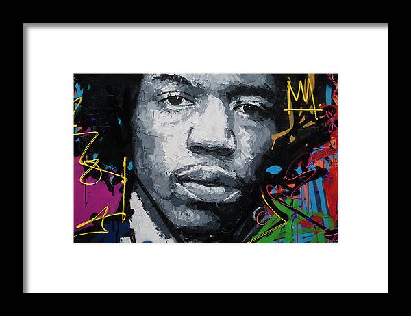 Jimi Hendrix Framed Print featuring the painting Jimi Hendrix VII by Richard Day