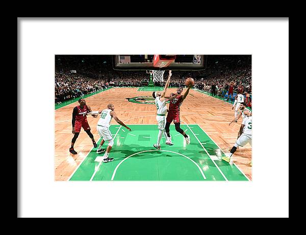 Playoffs Framed Print featuring the photograph Jimmy Butler and Derrick White by Brian Babineau
