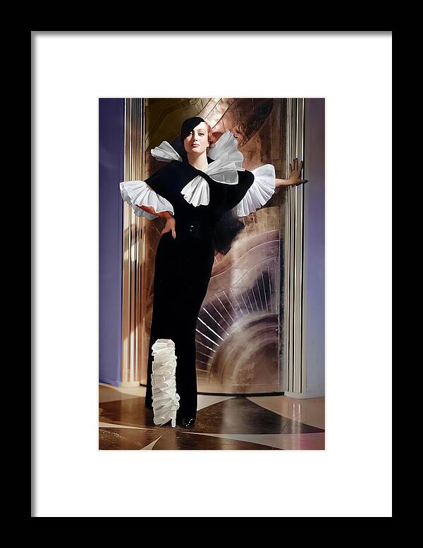 Joan Crawford Framed Print featuring the digital art Joan Crawford Art Deco by Chuck Staley