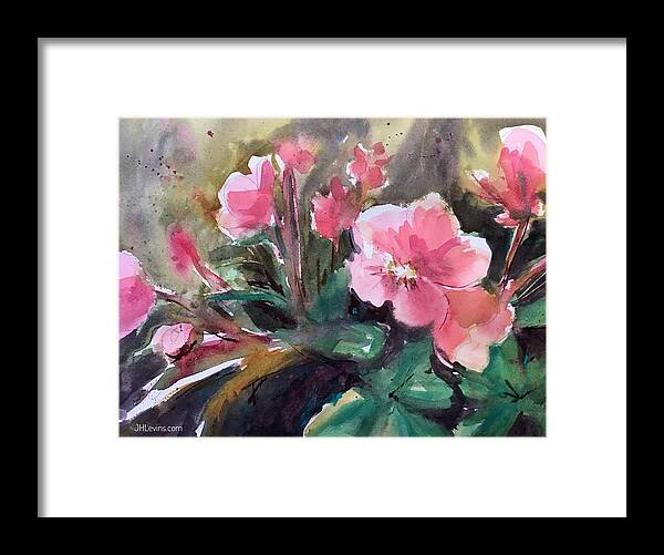 Flowers Framed Print featuring the painting Joannes Flowers by Judith Levins