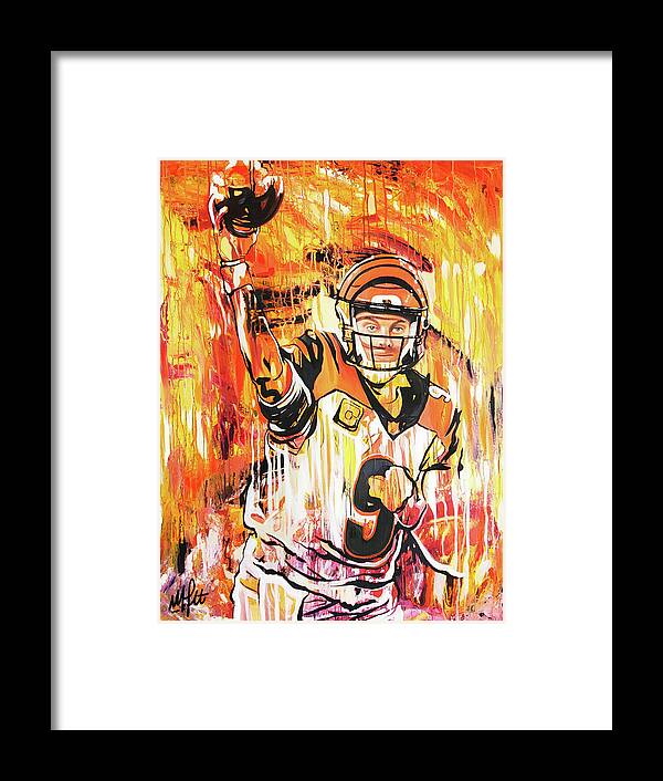 Joe Burrow - Cincinnati Bengals Oil on Canvas Greeting Card by Michael  Pattison