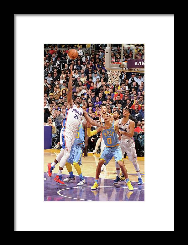 Joel Embiid Framed Print featuring the photograph Joel Embiid by Andrew D. Bernstein