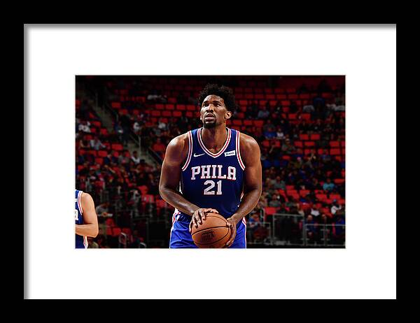Nba Pro Basketball Framed Print featuring the photograph Joel Embiid by Chris Schwegler