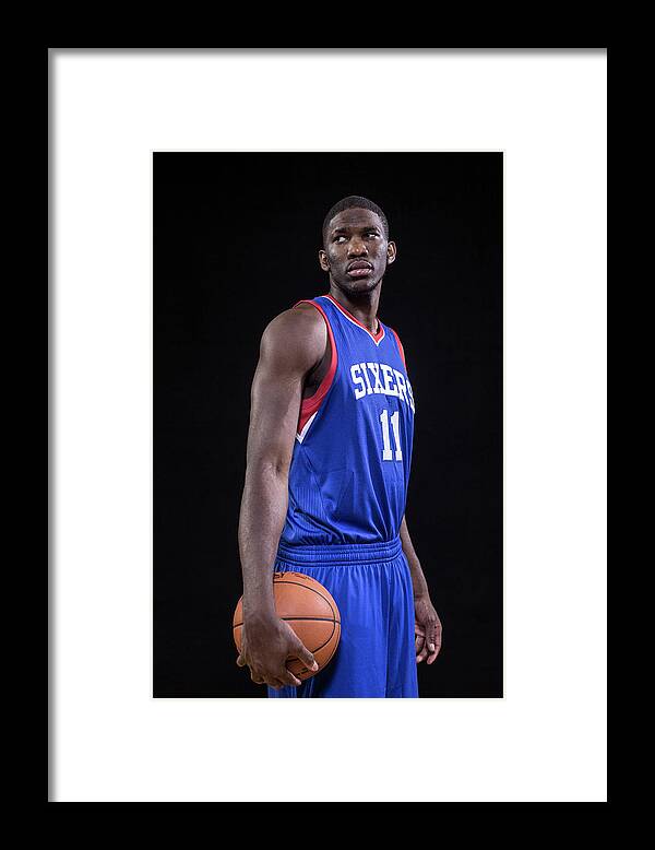 Nba Pro Basketball Framed Print featuring the photograph Joel Embiid by Nick Laham