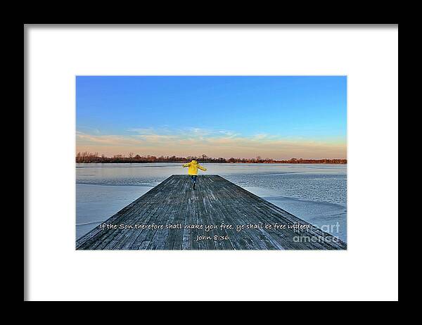 John 8:36 Framed Print featuring the photograph John 8v36 Freedom by Yvonne M Smith