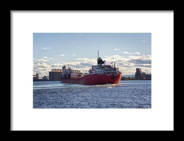 John G Munson Framed Print featuring the photograph John G Munson in the Duluth Harbor by Susan Rissi Tregoning