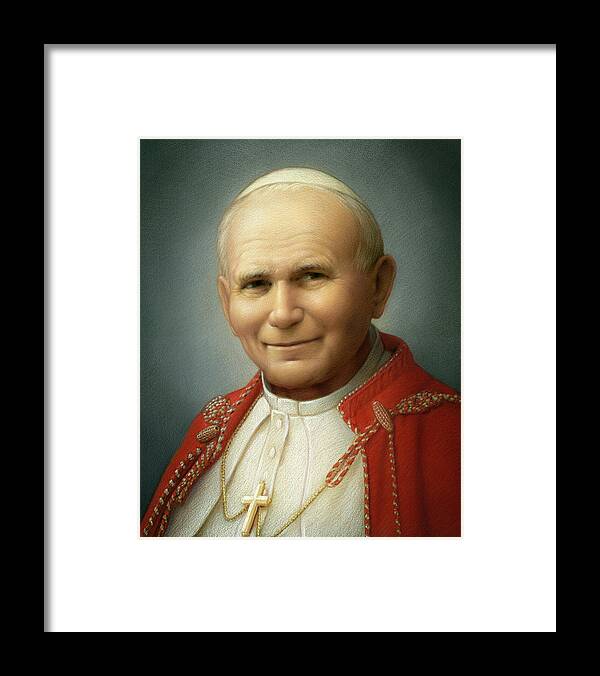 Christian Art Framed Print featuring the painting John Paul II by Kurt Wenner