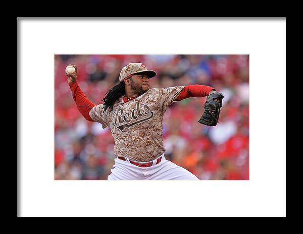 Great American Ball Park Framed Print featuring the photograph Johnny Cueto by Jamie Sabau