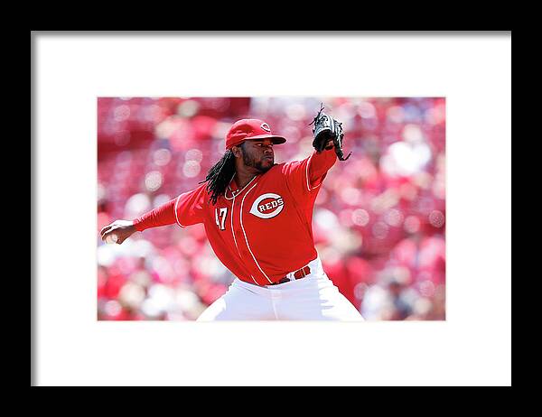 Great American Ball Park Framed Print featuring the photograph Johnny Cueto by Joe Robbins