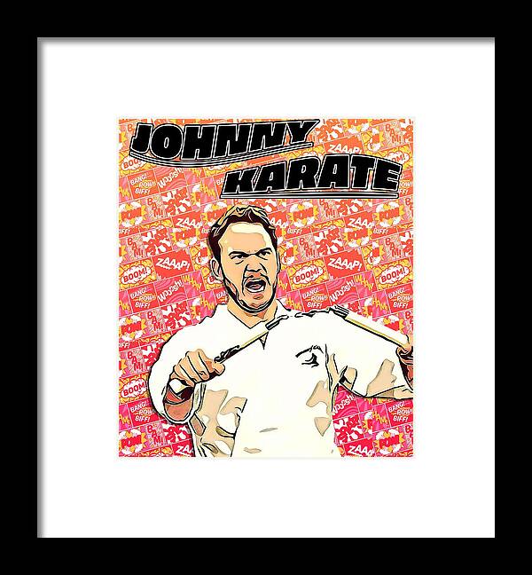 Pawnee Framed Print featuring the digital art Johnny Karate Comic Poster by Christina Rick