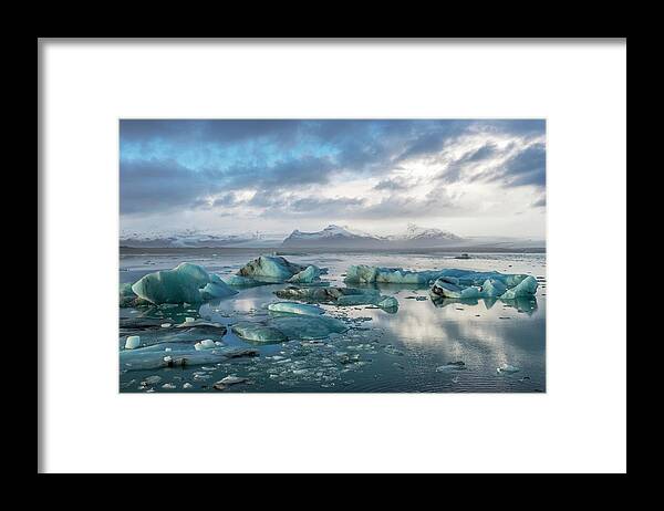 The Glacier Lagoon Framed Print featuring the photograph Jokulsarlon, the Glacier lagoon 3 by Dubi Roman