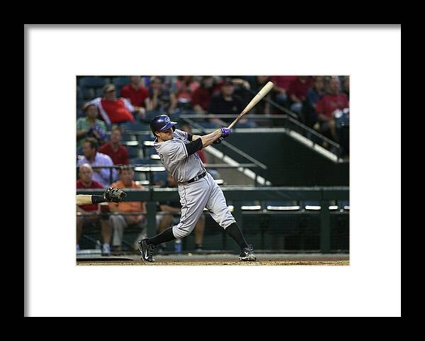 Second Inning Framed Print featuring the photograph Jordan Pacheco by Christian Petersen
