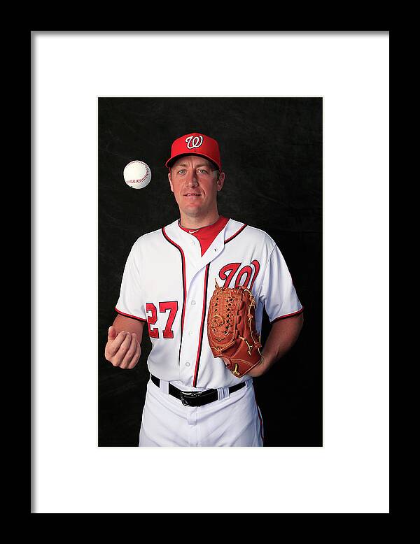 Media Day Framed Print featuring the photograph Jordan Zimmermann by Rob Carr