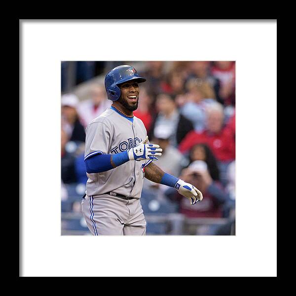 Citizens Bank Park Framed Print featuring the photograph Jose Reyes by Mitchell Leff