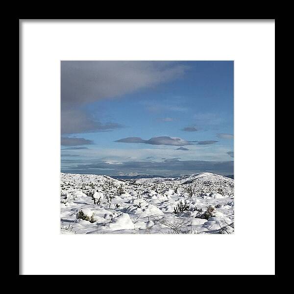 Joshua Tree Framed Print featuring the photograph Joshua Tree and the Snow by Perry Hoffman