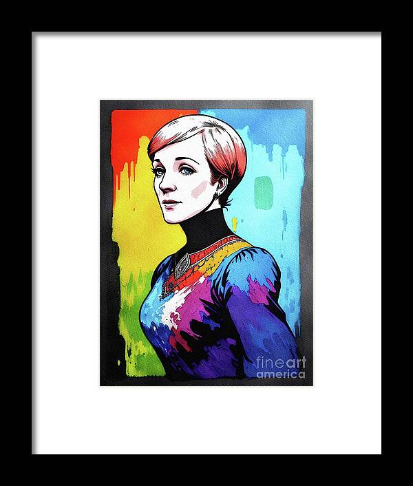 Julie Framed Print featuring the painting Julie Andrews, Actress by Esoterica Art Agency