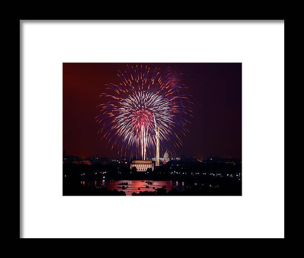 July 4th Framed Print featuring the photograph July 4th Fireworks by Carol Highsmith