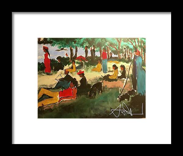  Framed Print featuring the painting Juneteenth by Angie ONeal