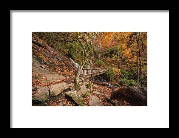 Juney Whank Falls Framed Print featuring the photograph Juney Whank Falls in Autumn by Robert J Wagner