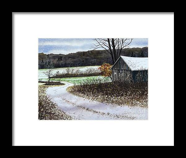 Shed Framed Print featuring the painting Just a Dusting by Joseph Burger