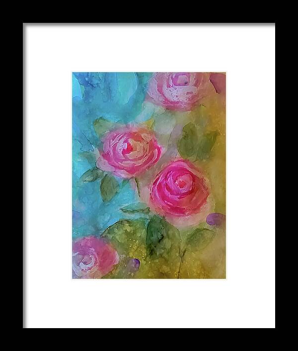 Rose Framed Print featuring the painting Just a Quick Rose Painting by Lisa Kaiser