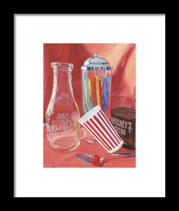 Retro Framed Print featuring the painting Just Add Ice Cream by Lynne Reichhart