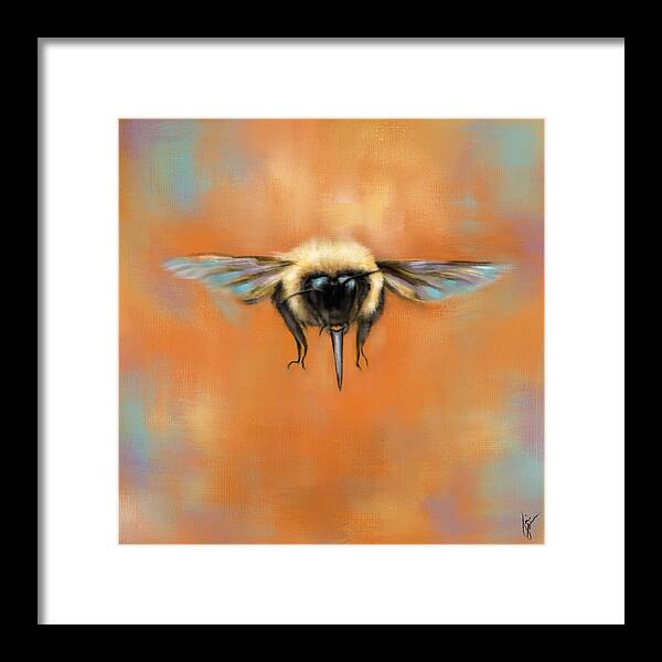 Bumble Bee Framed Print featuring the painting Just Bee by Jai Johnson