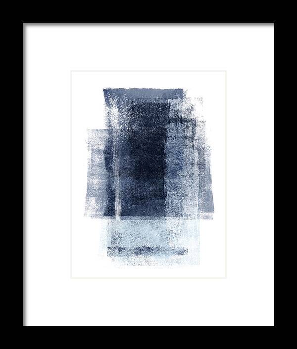Abstract Framed Print featuring the painting Just Blue and White 2 by Menega Sabidussi
