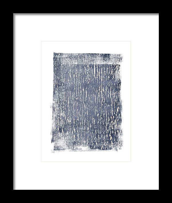 Abstract Framed Print featuring the painting Just Indigo and Blush by Menega Sabidussi