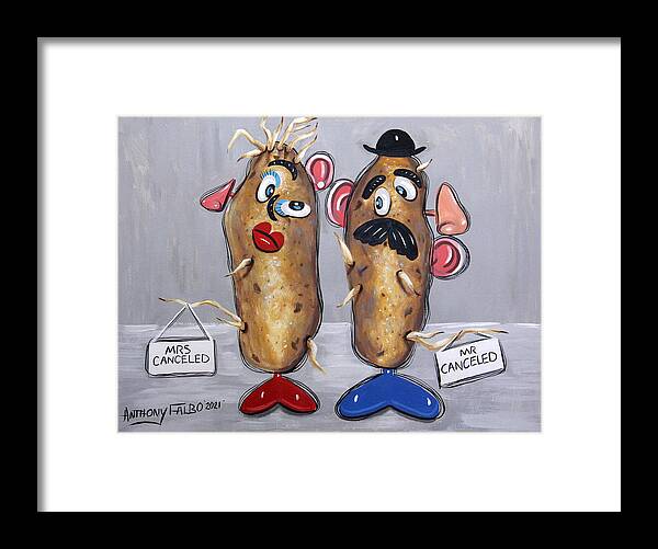 Just Tater's Framed Print featuring the painting Just tater's by Anthony Falbo