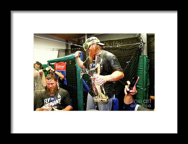 Championship Framed Print featuring the photograph Justin Turner by Jamie Squire