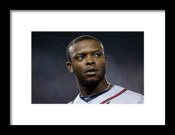 Playoffs Framed Print featuring the photograph Justin Upton by Stephen Dunn