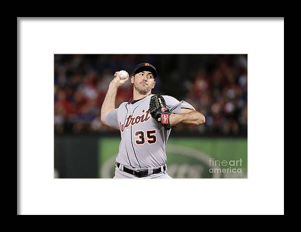 American League Baseball Framed Print featuring the photograph Justin Verlander by Harry How