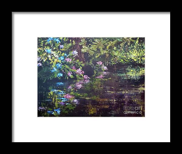 Hydrangea Framed Print featuring the painting Hydrangea Reflections by Zan Savage