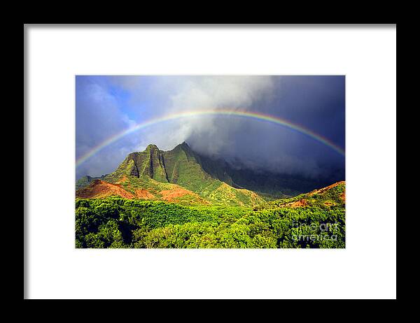 #faatoppicks Framed Print featuring the photograph Kalalau Valley Rainbow by Kevin Smith