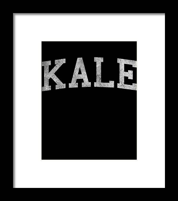Funny Framed Print featuring the digital art Kale University Vegan Vegetarian by Flippin Sweet Gear