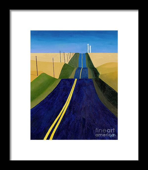 Kansas Framed Print featuring the painting Kansas Blue Highways by Garry McMichael