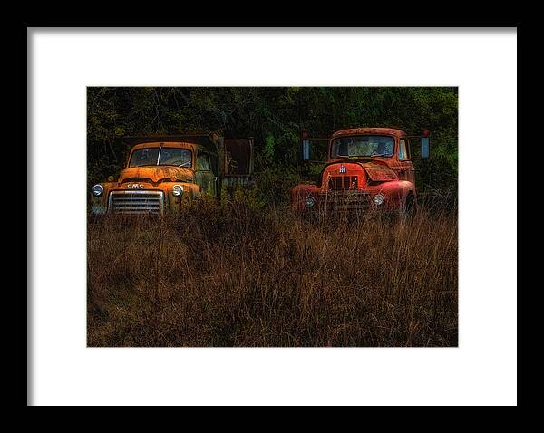 Karly Framed Print featuring the photograph Karly's Trucks by Thomas Hall